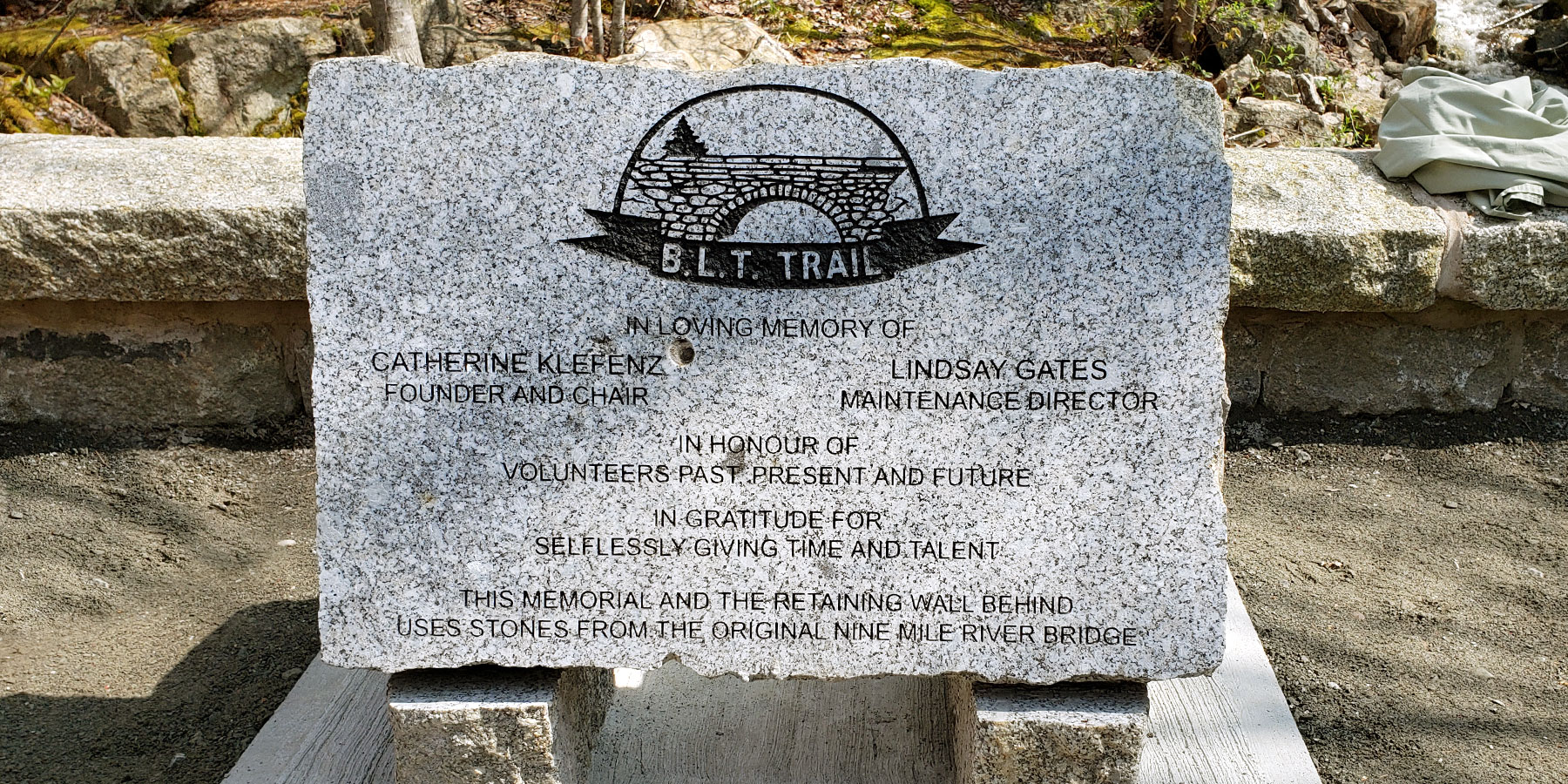 B.L.T Trail Memorial Plaque